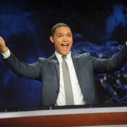 new york, ny   september 28  trevor noah hosts comedy centrals the daily show with trevor noah premiere on september 28, 2015 in new york city  photo by brad barketgetty images for comedy central
