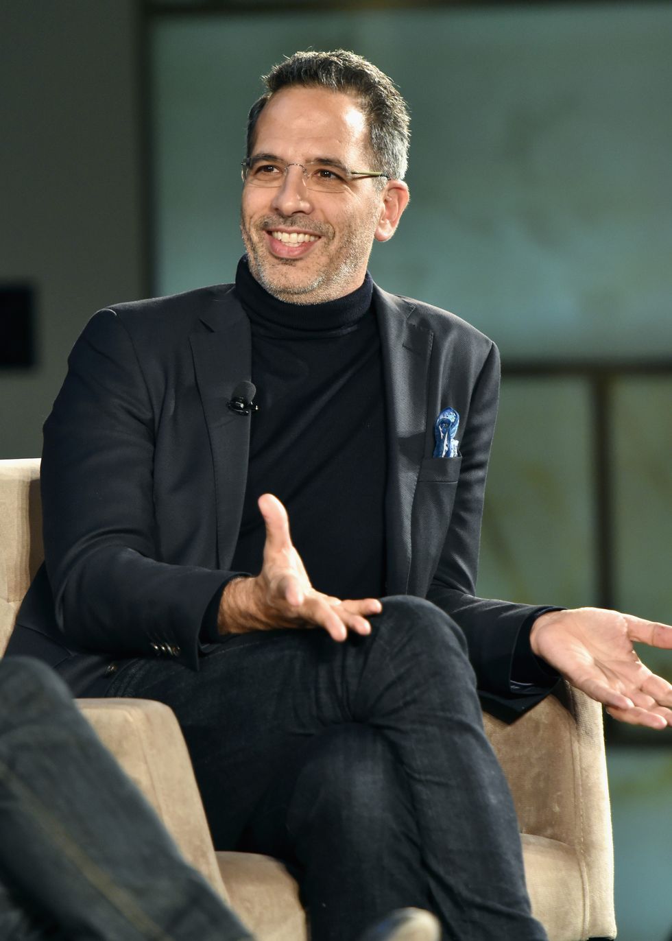 new york, ny   october 19  chef yotam ottolenghi speaks onstage at the new york times tastemasters presented by park hyatt on october 19, 2015 in new york city  photo by mike coppolagetty images for new york times