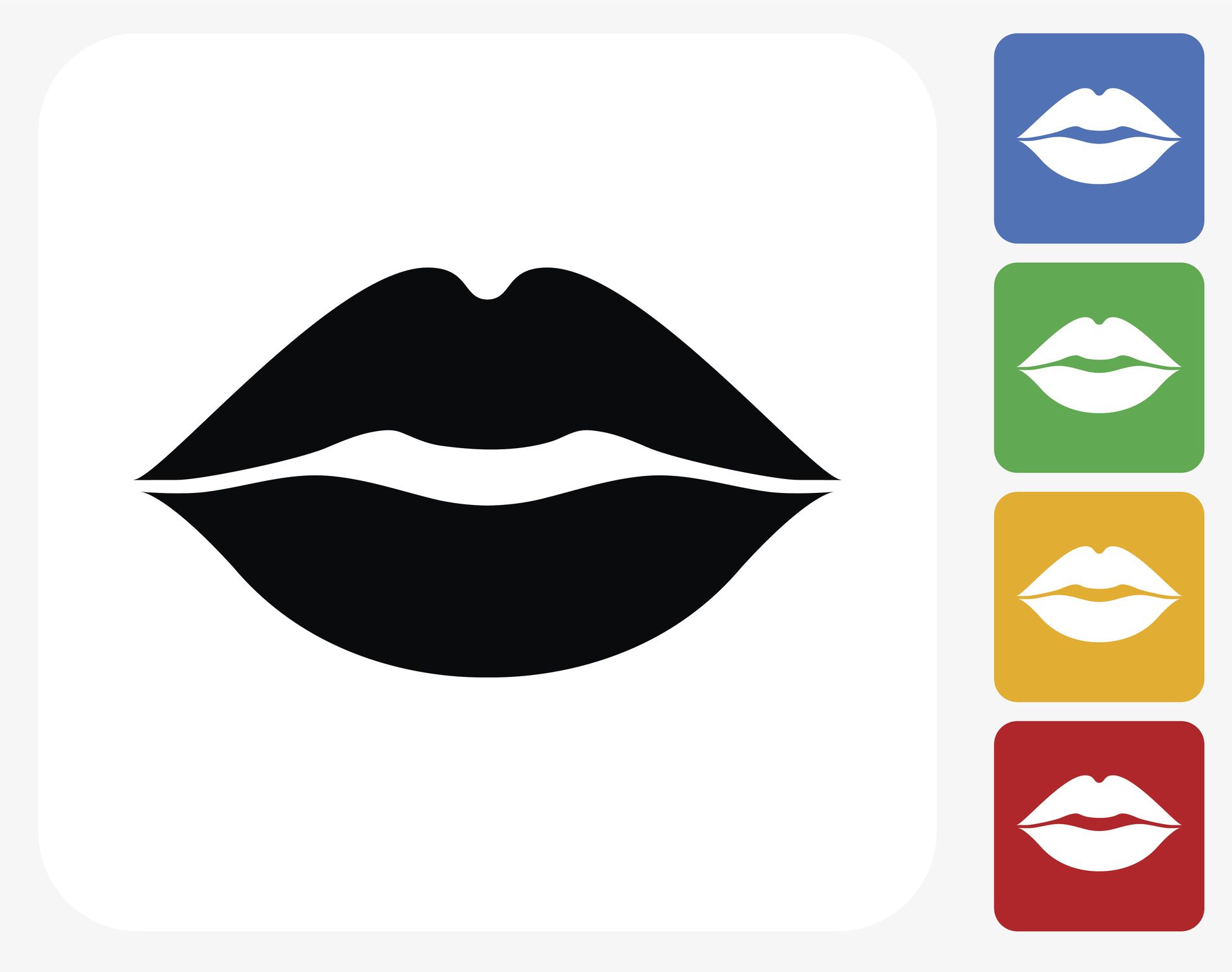 Lips Icon Flat Graphic Design