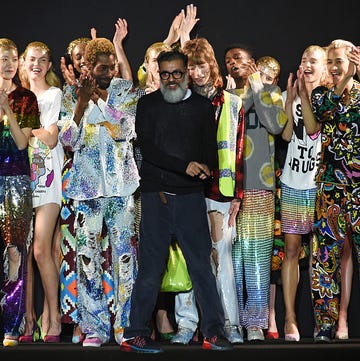 Ashish: V&A Fashion In Motion london, england october 23 designer ashish gupta c bows on the runway at the ashish va fashion in motion show at the va on october 23, 2015 in london, england photo by david m benettdave benettgetty images
