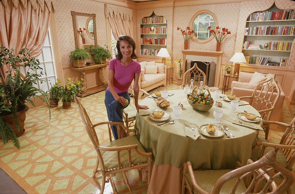 portrait of american socialite lee radziwill born caroline lee bouvier in her dining room, march 1976 photo by susuan woodgetty images
