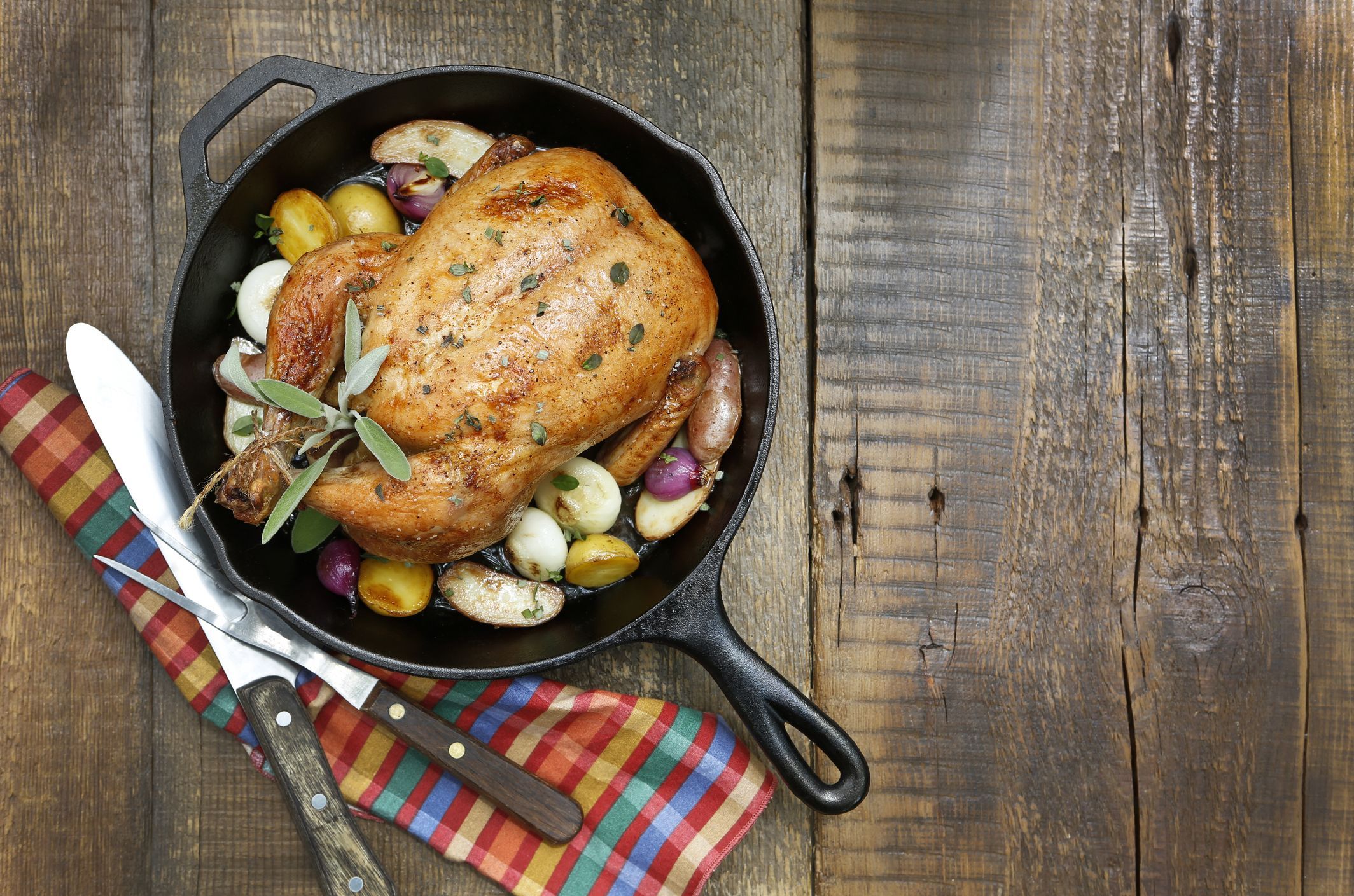 Cast Iron Skillet Whole Roasted Chicken - Eats by April