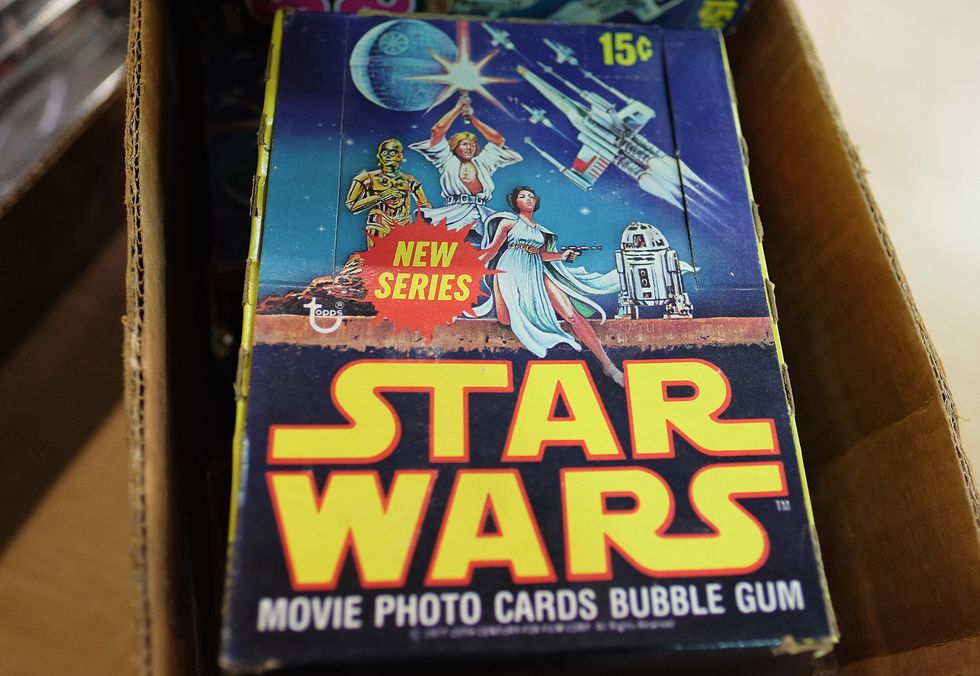 stockton on tees, england   december 01 a large collection of movie photo bubble gum cards form part of a huge collection of a star wars memorabilia and collectables displayed ahead of an auction at vectis auction house on december 1, 2015 in stockton on tees, england thousands of toys, merchandise and items related to the star wars movie series are due to go to auction next week with hundreds of collectors and movie fans expected to attend the event or bid online at the teesside based auction house photo by ian forsythgetty images