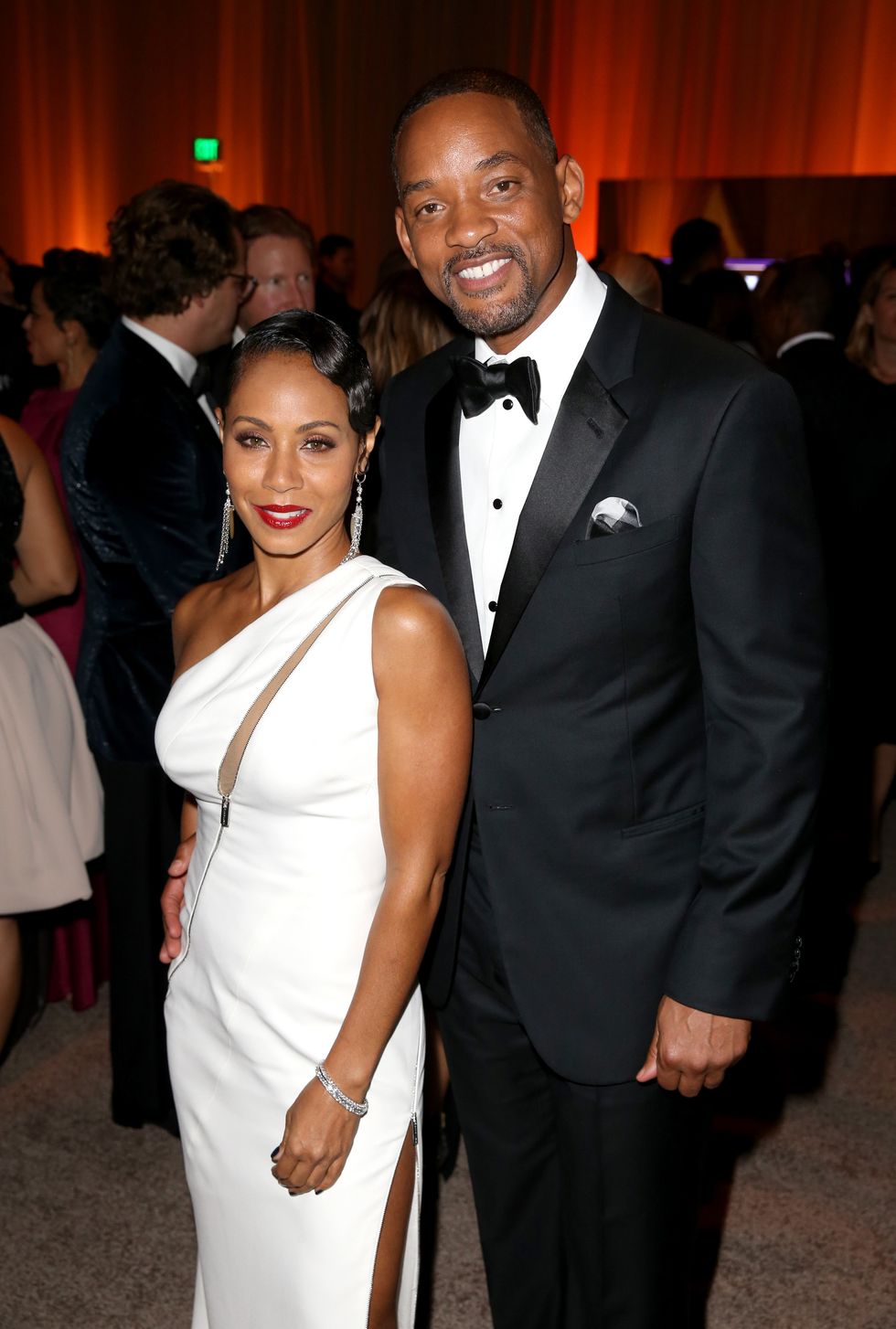 santa monica, ca   december 10  actress jada pinkett smith l and actor will smith attend the diamond ball ii with dusse and armand de brignac at the barker hanger on december 10, 2015 in santa monica, california  photo by joe scarnicigetty images for berk communications