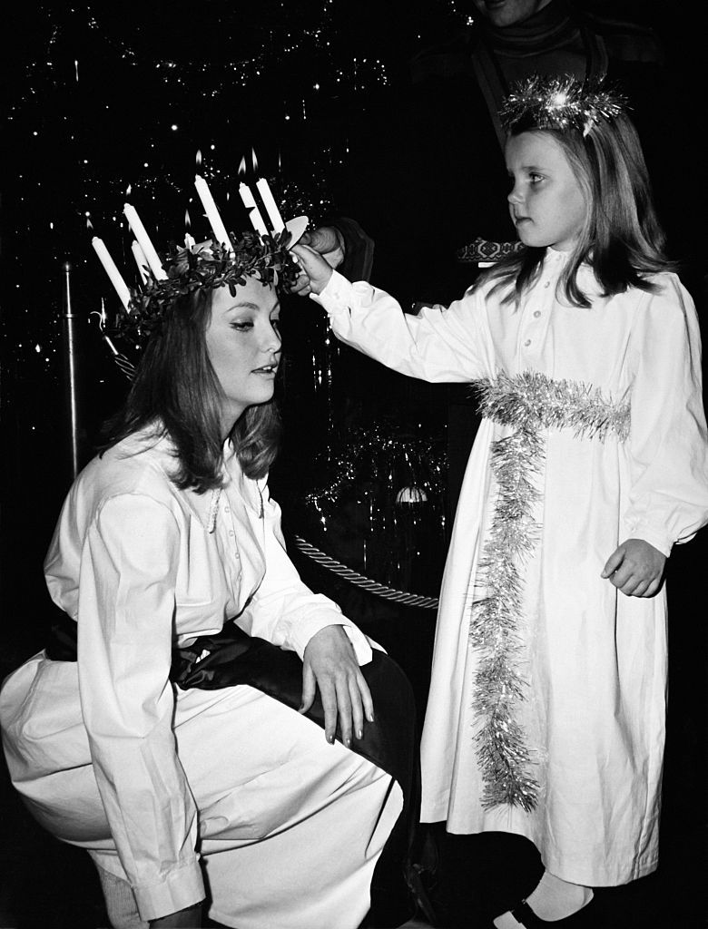 Traditional Swedish Santa Lucia Was Held Today At The Hilton Hotel By Swedish Actress Mia Gemberg