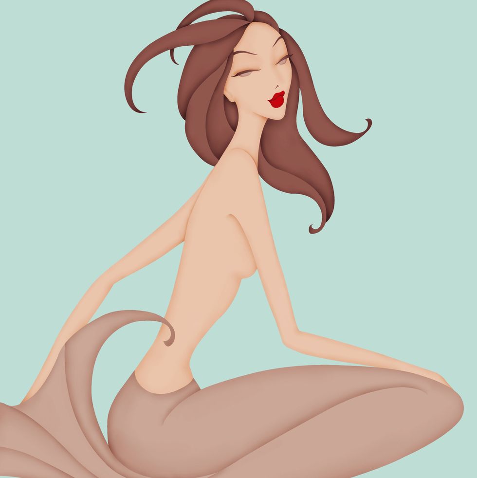 beautiful mermaid posing as astrology sign capricorn