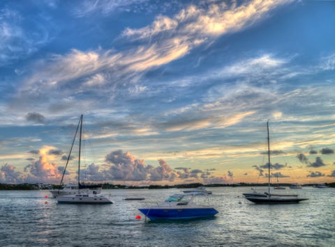 sunset in hamilton harbor, bermuda