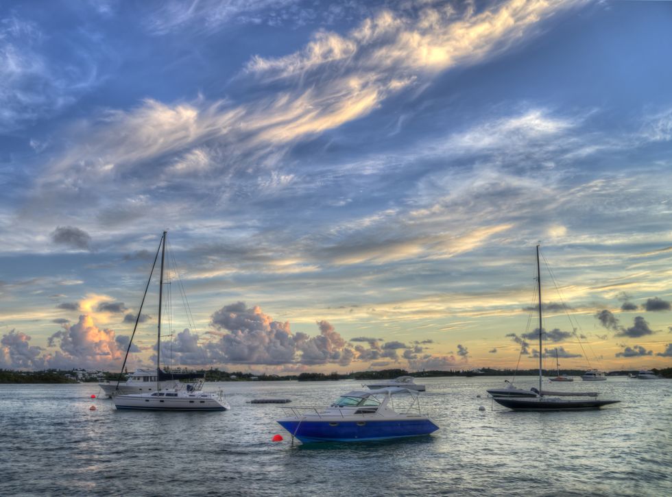 sunset in hamilton harbor, bermuda