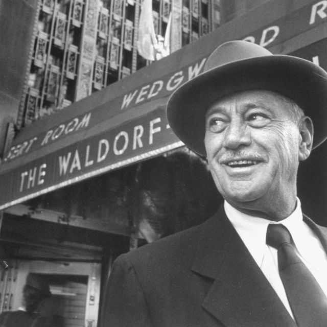 hotel magnate conrad n hilton in front of the waldorf astoria hotel  photo by martha holmesthe life picture collection via getty images