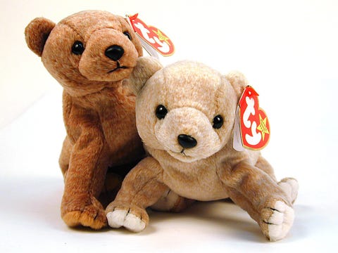 Pair of Beanie Baby bears, Pecan & Almon pair of beanie baby bears, pecan almon