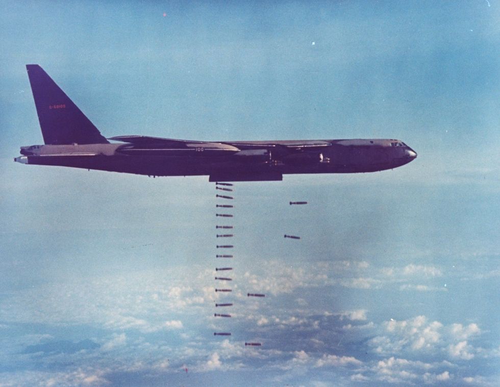 Strategic Air Command B-52 bomber droppi