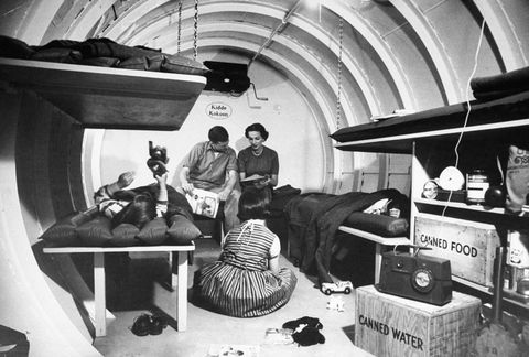 interior view of 4,500 lb steel underground radiation fallout shelter