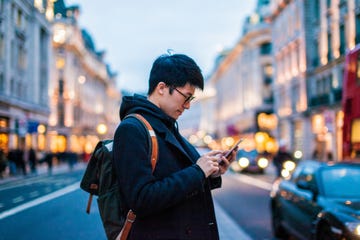 a person looking at the phone