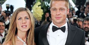 US actor Brad Pitt and his wife Jennifer