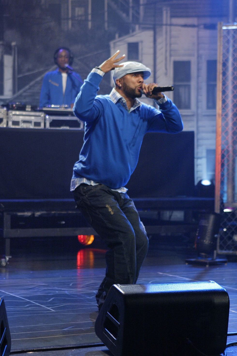 the tonight show with jay leno episode 2934 pictured l r hip hop artist common performs on may 13, 2005 photo by paul drinkwaternbcu photo banknbcuniversal via getty images via getty images