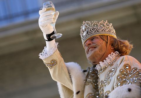 rex, king of carnival, michael w kearney, toasts his queen during mardi gras