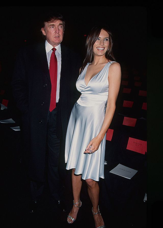 portrait of american businessman donald trump and melania knauss born melanija knavs trump as they pose together before a marc jacobs fashion show, new york, new york, 1998 photo by rose hartmangetty images