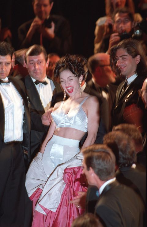 cannes, france 1991 actress madonna arrives for the premiere of her film in bed with madonna in 1991 at the cannes film festival, france photo by dave hogangetty images