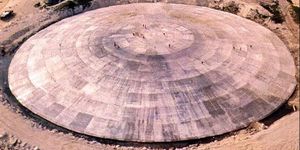 Tree, Aerial photography, Circle, Geology, Rock, Landscape, 