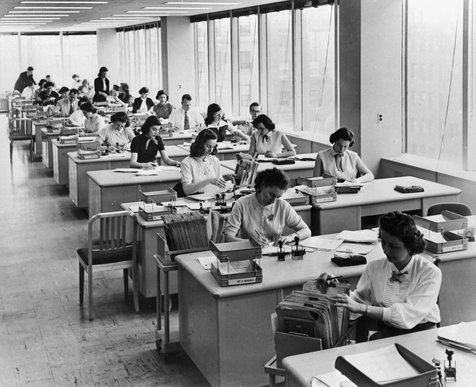 Office, People Seated At Desks, Working