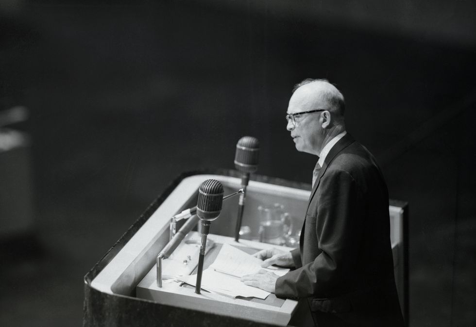 President Dwight Eisenhower Speaking at United Nations