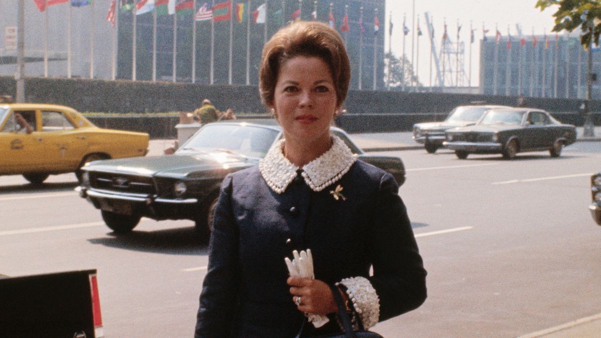 Shirley Temple Black outside the United Nations