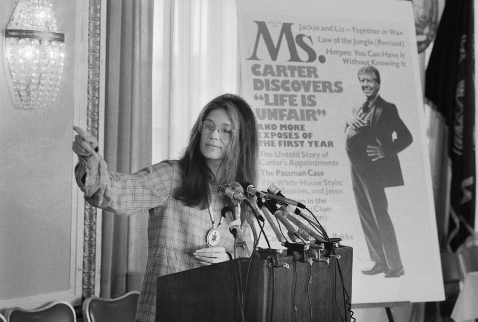 Editor Gloria Steinem Attending a News Conference