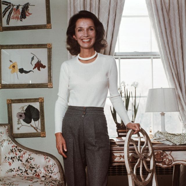 original caption new york, new york her sister jacqueline kennedy onassis is back in the workaday world as a consultant for viking press and now lee radziwell is working too lee goes over some of her designs and paperwork recently she has opened an interior design consulting operation which she has been running from a study in her fifth avenue duplex why is she working when she doesnt have to   im a very active person with a great deal of energy i cant imagine not working march 4, 1976