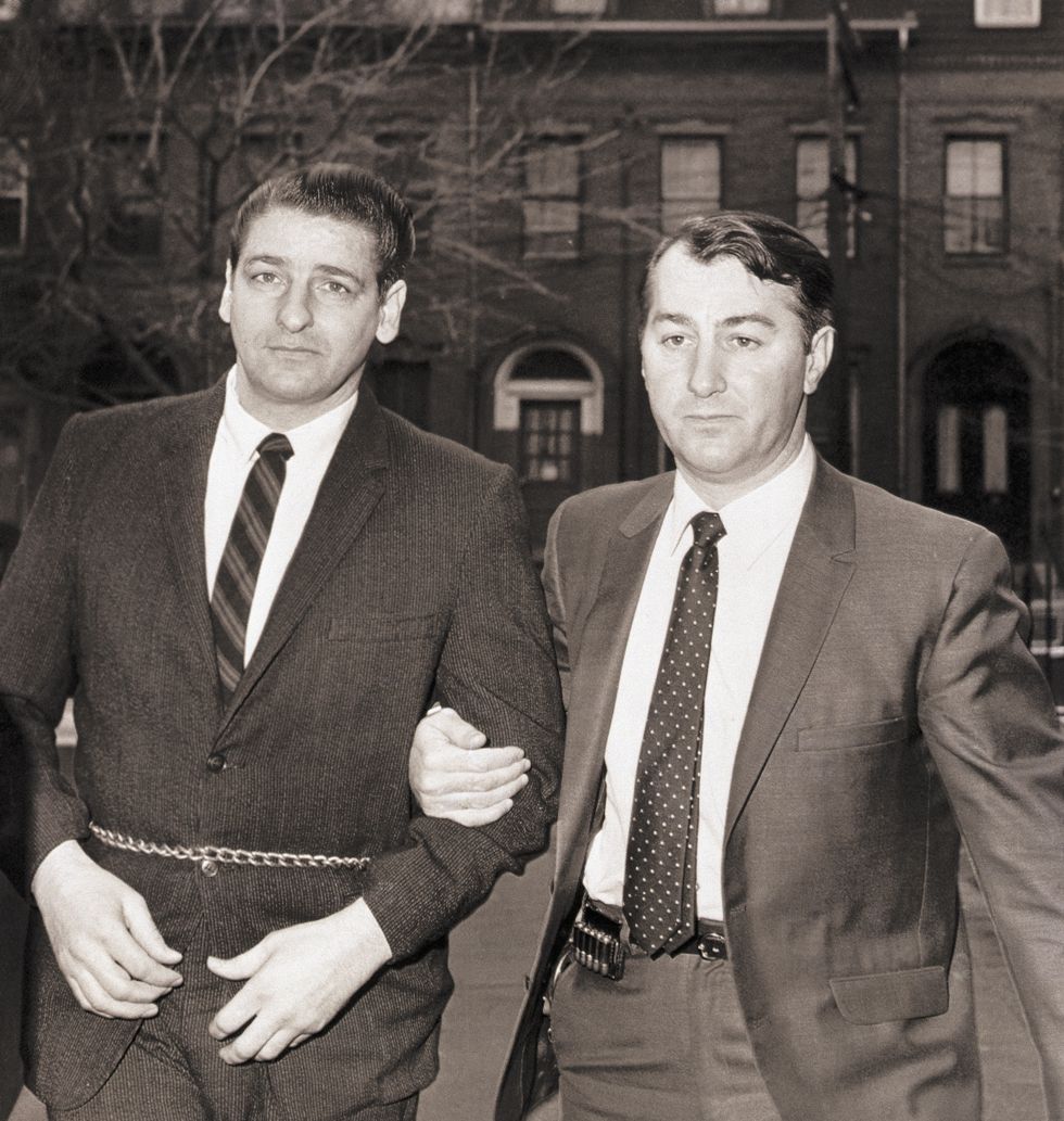 original caption 1311968 cambridge, ma albert h de salvo left, self professed "boston strangler," is escorted into middlesex county superior court jan 31st, where a stay of execution was revoked de salvo was returned to walpole state prison to begin serving a life sentence on conviction of sex and armed robbery offenses