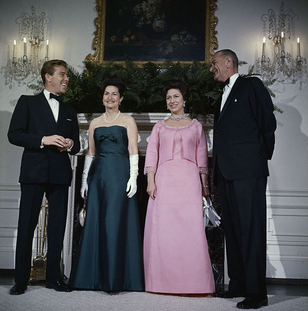Lyndon Johnson and Wife with Princess Margaret and Lord Snowdon