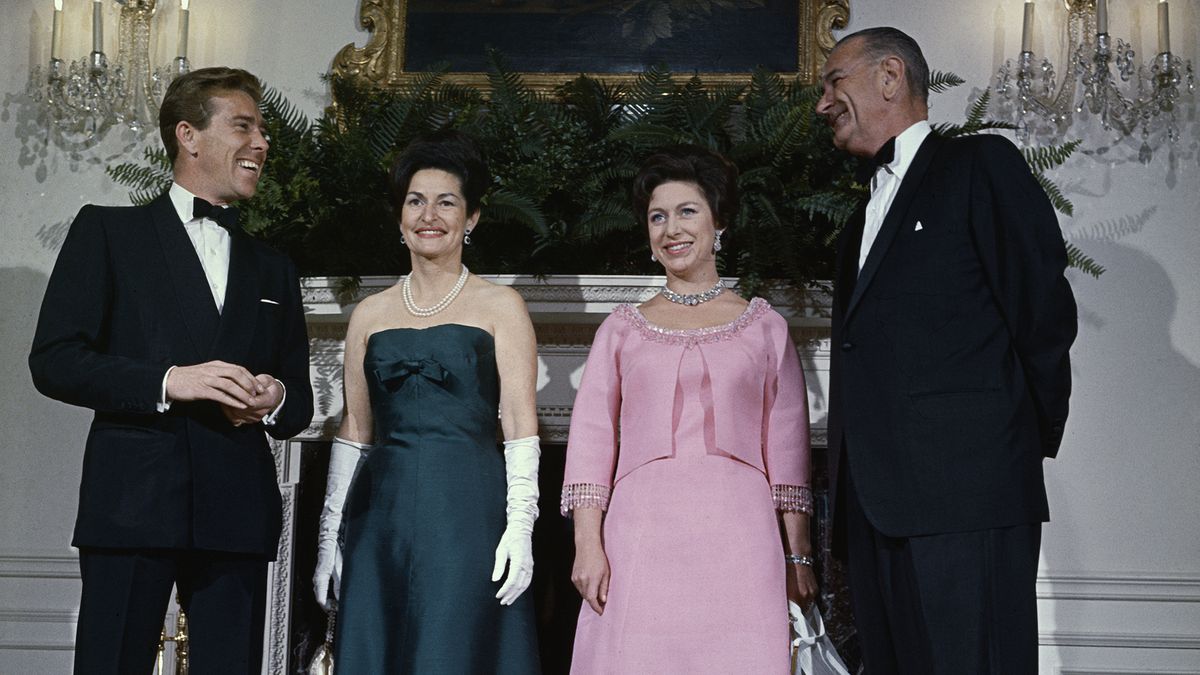 President Lyndon Johnson, Princess Margaret, Lady Bird Johnson, and Lord Snowdon