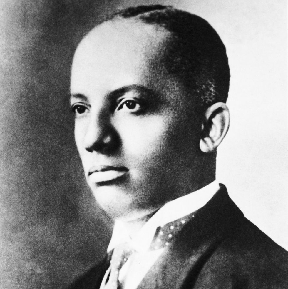 carter goodwin woodson, 1875 1950, african american historian, is shown in a head and shoulders portrait