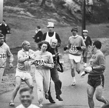 ashland, ma april 19 kathy switzer roughed up by jock semple during boston mararthon photo by paul j connellthe boston globe via getty images ashland, ma april 19 kathy switzer roughed up by jock semple during boston mararthon photo by paul j connellthe boston globe via getty images