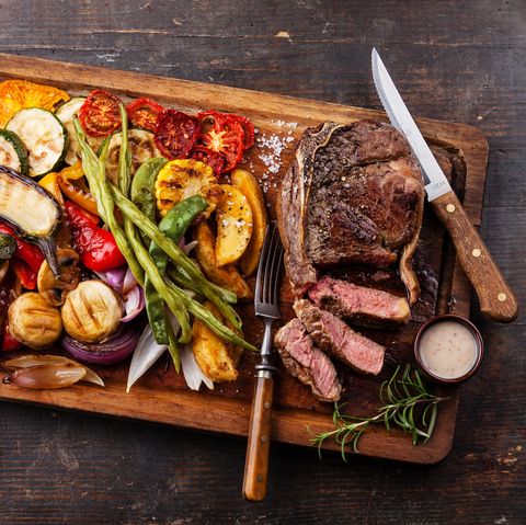 Club Beef steak and Grilled vegetables