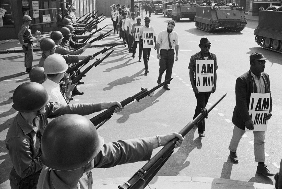 De moord op Till maakte een golf van protest los zoals deze demonstratie in maart 1968 en stond aan het begin van de Amerikaanse burgerrechtenbeweging