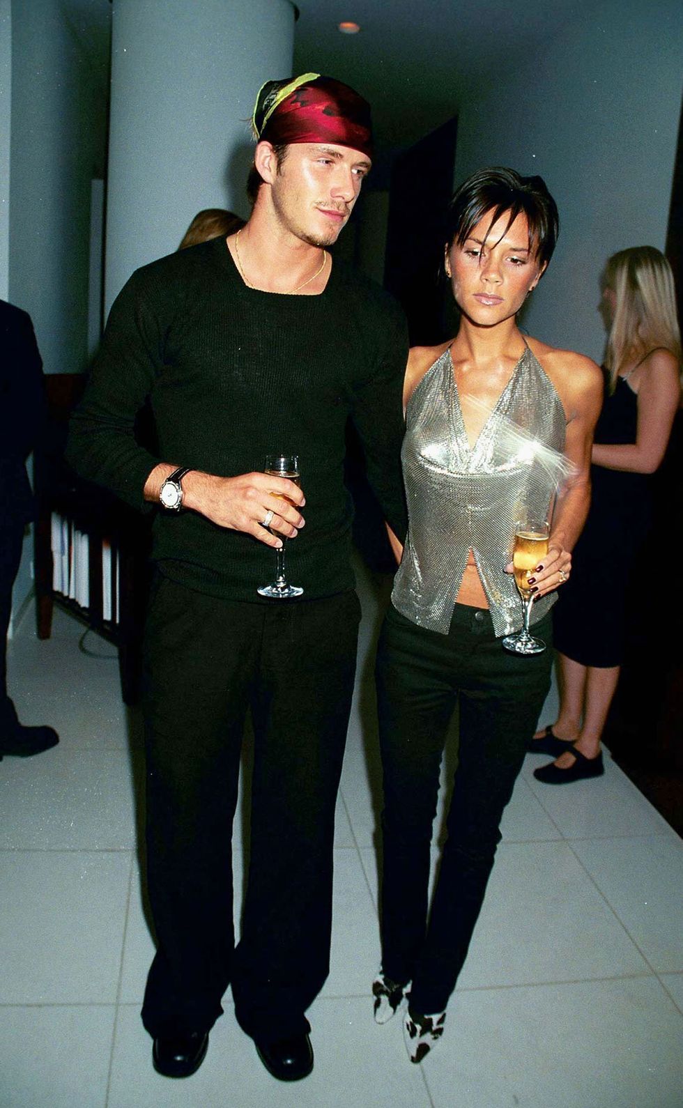 london, england september 20 footballer david beckham and singer victoria beckham attend the launch of jade jaggers jewellery range on september 20, 1999 in london, england photo by dave m benettgetty images