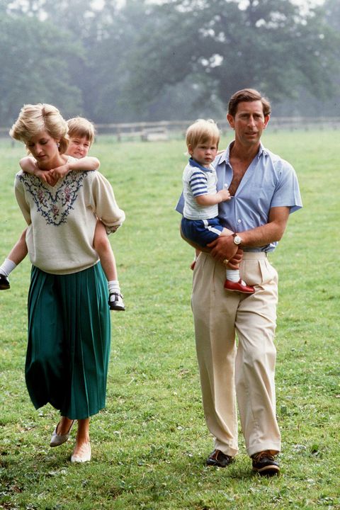 tetbury, united kingdom   july 14  prince charles and princess diana with prince william and prince harry at home in the gardens of highgrove house  photo by tim graham photo library via getty images