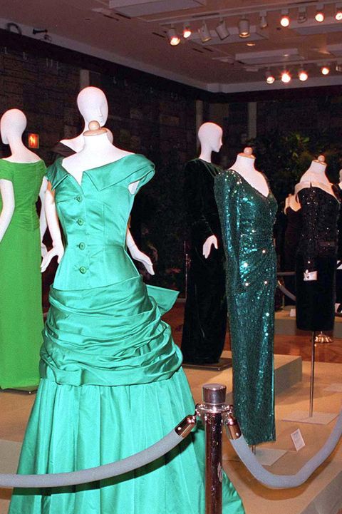 new york, united states   june 22  diana, princess of waless dresses on display at  christies, new york, prior to the sale  photo by tim graham photo library via getty images