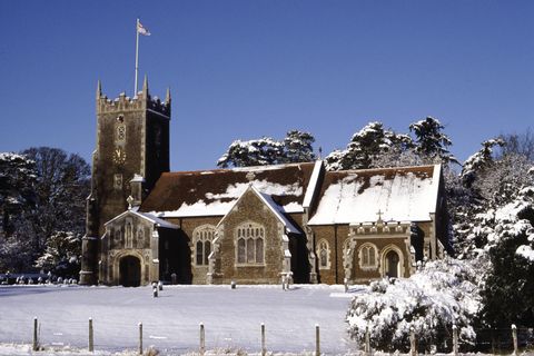 Snow, Winter, Landmark, Sky, Church, Architecture, Freezing, Tree, Building, House, 