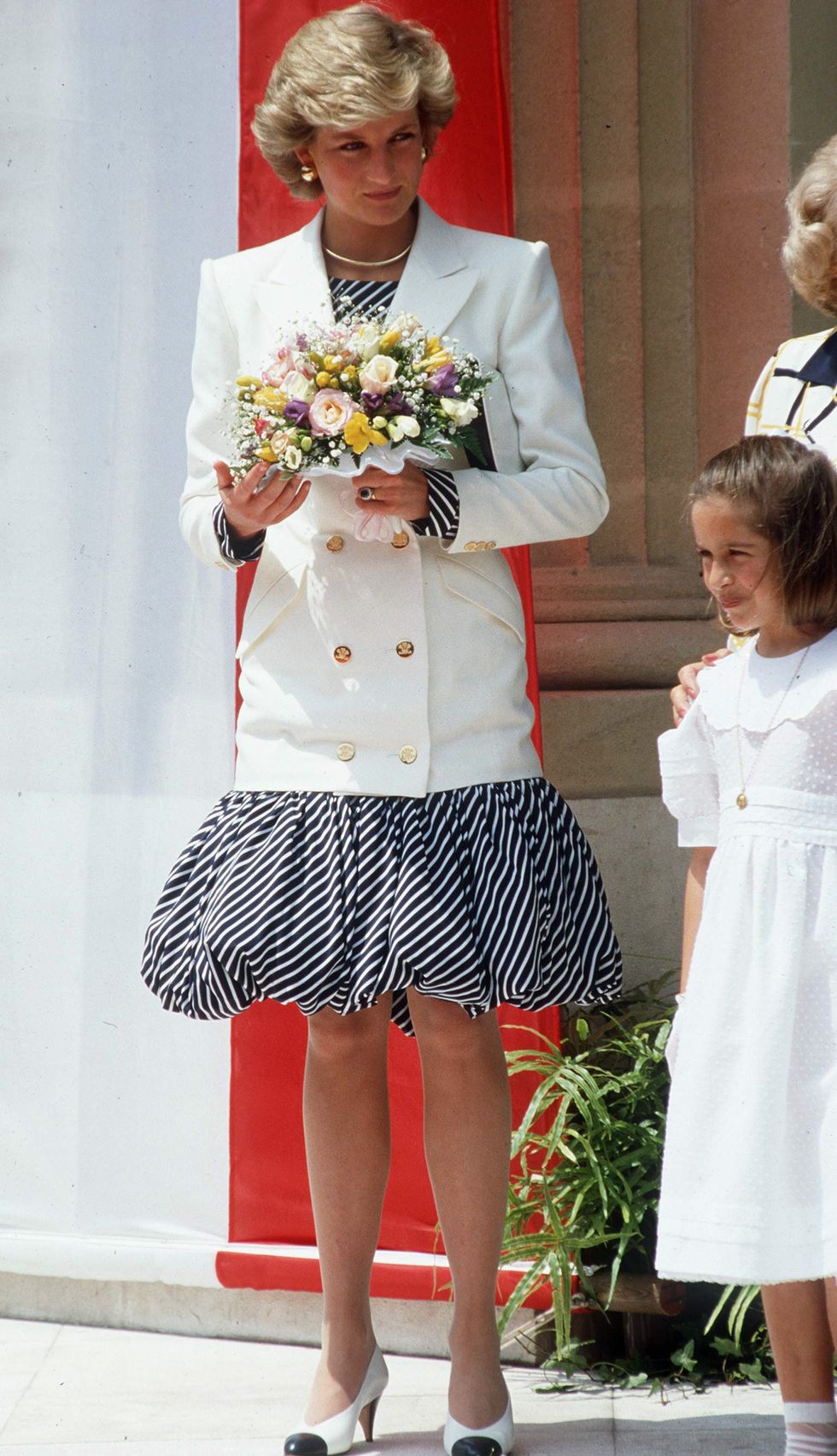 cannes, france may 15 princess diana in cannes wearing a puff ball skirt photo by tim graham photo library via getty images