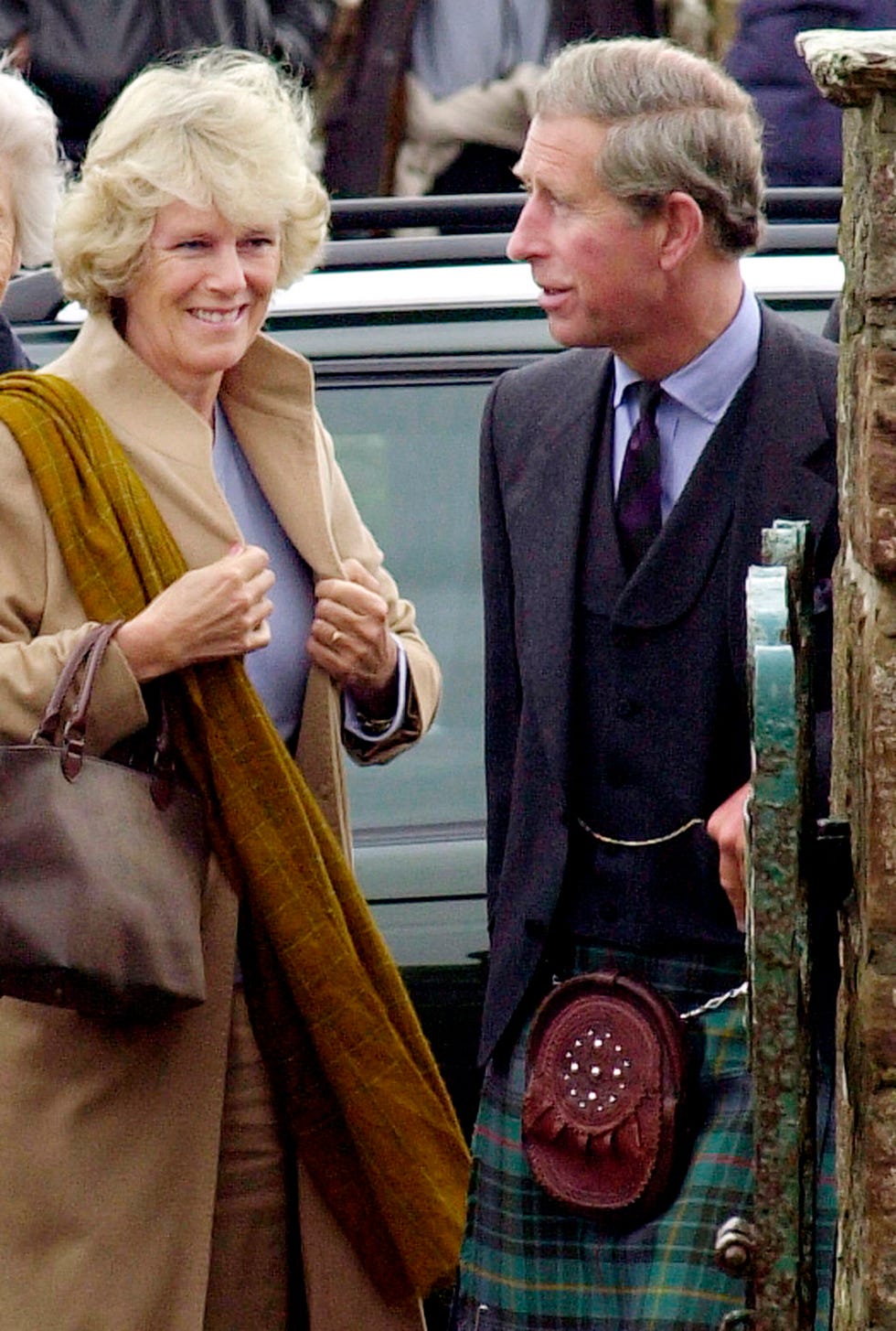 prince charles and camilla parker bowles arriving together at canisbay church