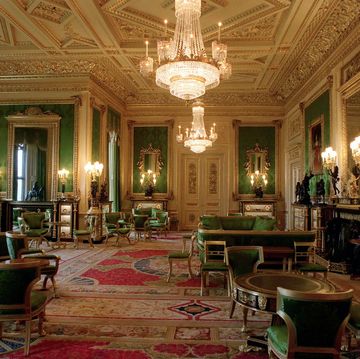 windsor, united kingdom november 17 the green drawing room, restored completely after the fire at windsor castle photo by tim graham photo library via getty images