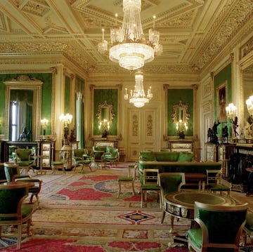 windsor, united kingdom november 17 the green drawing room, restored completely after the fire at windsor castle photo by tim graham photo library via getty images