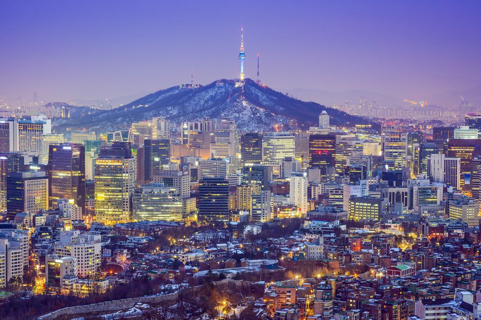 seou, south korea city skyline at twilight