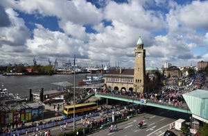 hamburg, germany   april 17  the athletes run by landungbruecken during the haspa hamburg marathon on april 17, 2016 in hamburg, germany  photo by stuart franklinbongartsgetty images