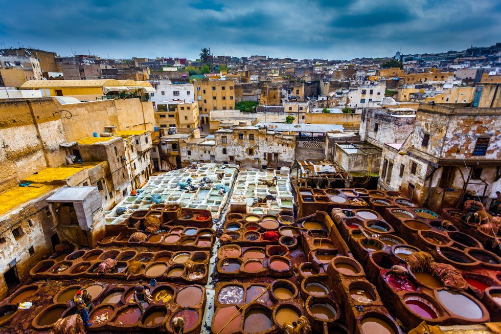 Morocco, Fes, Medina, Tanneries souk