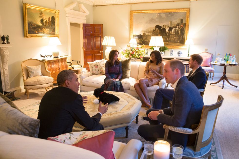 Barack and Michelle Obama and the royals at Kensington Palace​.