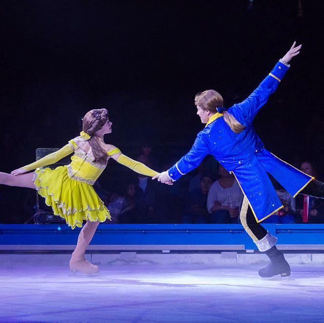 beauty and the beast during disney on ice