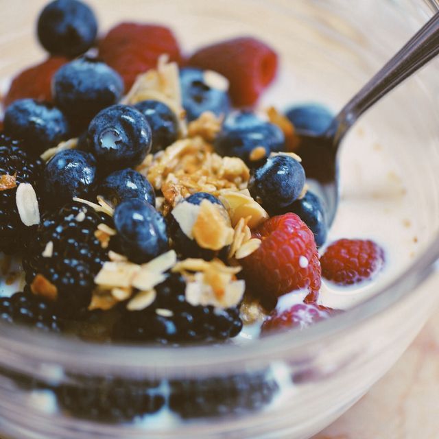 Close-Up of Muesli With Fruits In Bowl