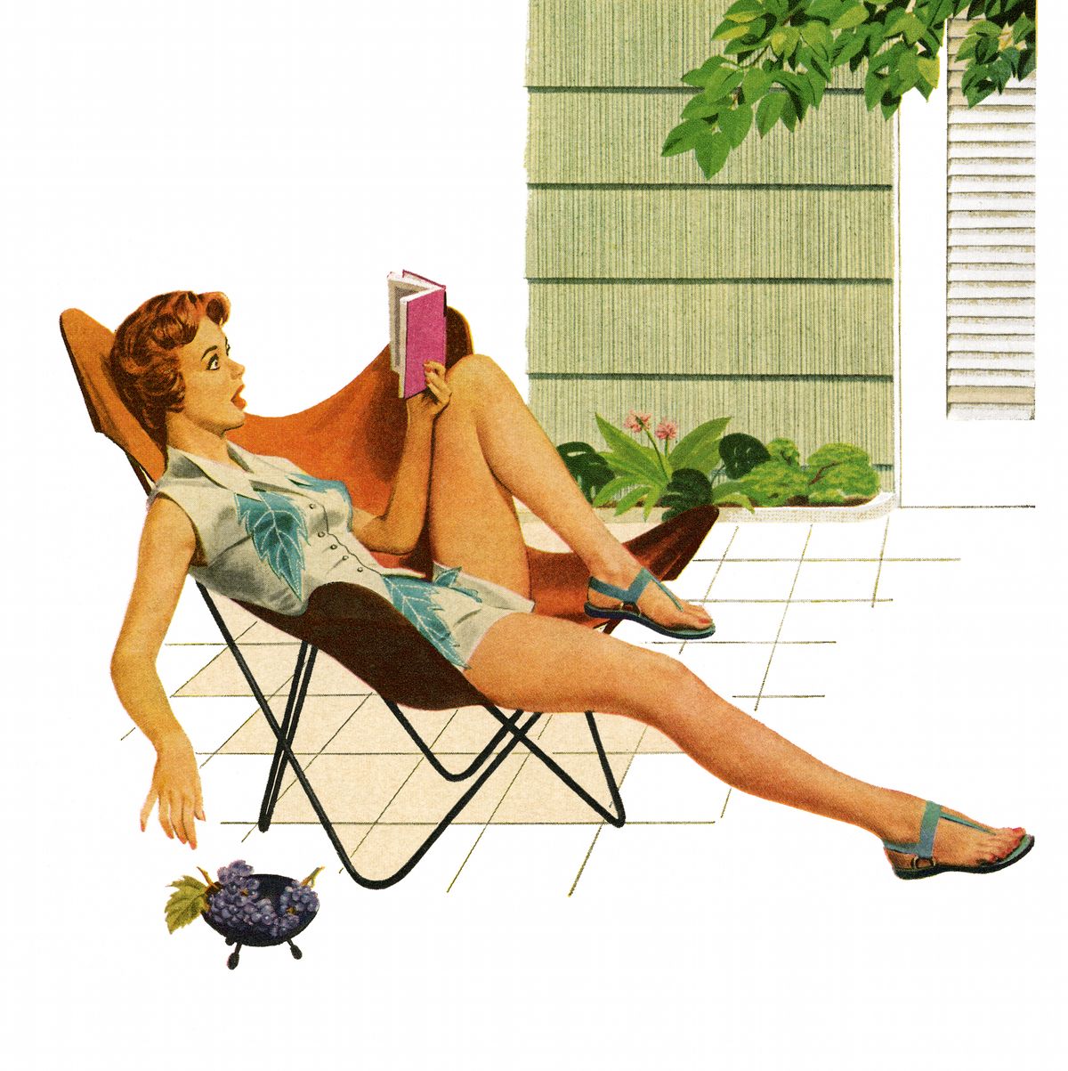 Woman Reading Book Outdoors